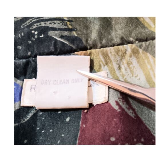 VINTAGE 80s 90s‎ Floral Silk Jacket Blazer M Artsy Tropical Career Office Work - Picture 9 of 13